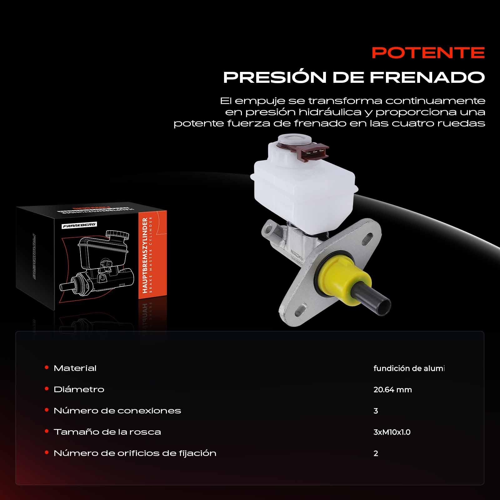 Frankberg Bomba de freno Cilindro de freno Compatible con Radiador de refrigeración por agua SJ 1.9 D AWD Vitara cabrio ET TA 1.6 Radiador de refrigeración por agua SJ 1.9 D Replace# 00000A00721