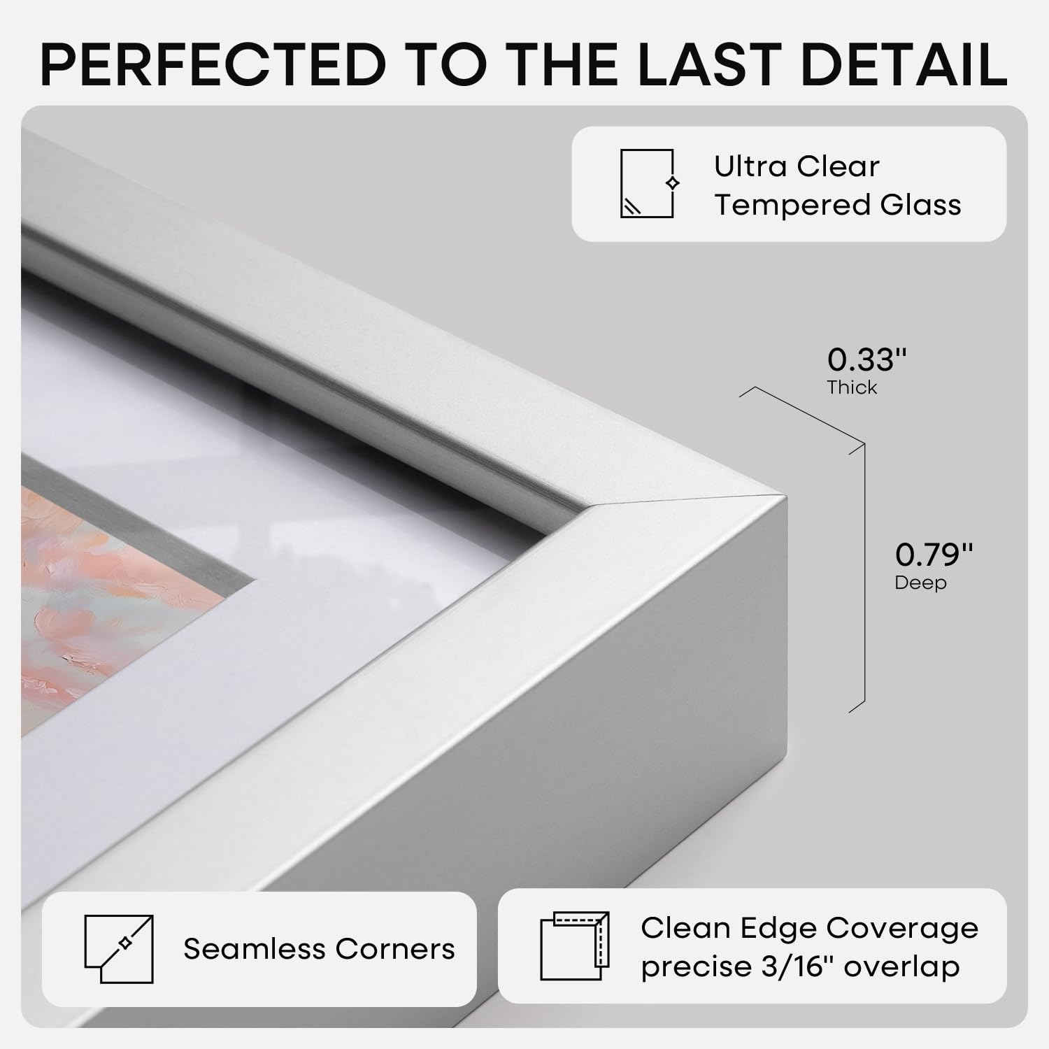 Amazon.com - Homeforia A0 Poster Frame Silver, High End Metal A0