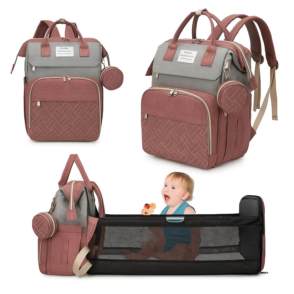 Winnies Diaper Bag With Changing Station | Mummy Bag With Bassinet | Bed Changing Backpack | Backpacks | Foldable Bag | Travel Bag | Diaper Bags | Shoulder Bag
