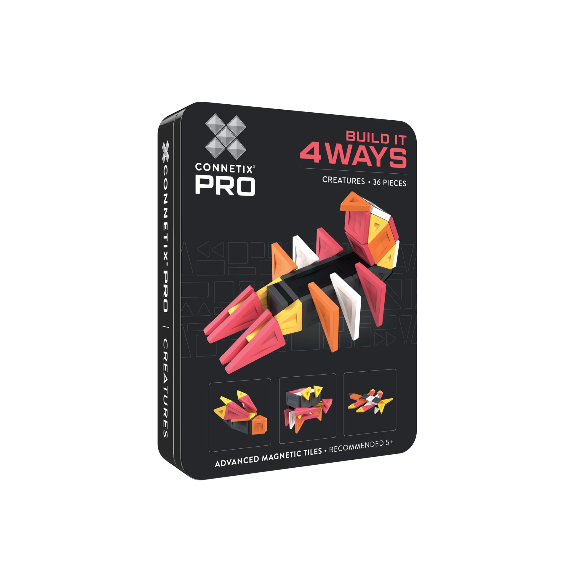 CONNETIX PRO Magnetic Tiles Build It 4 Ways Creatures Pack, 36 Pieces