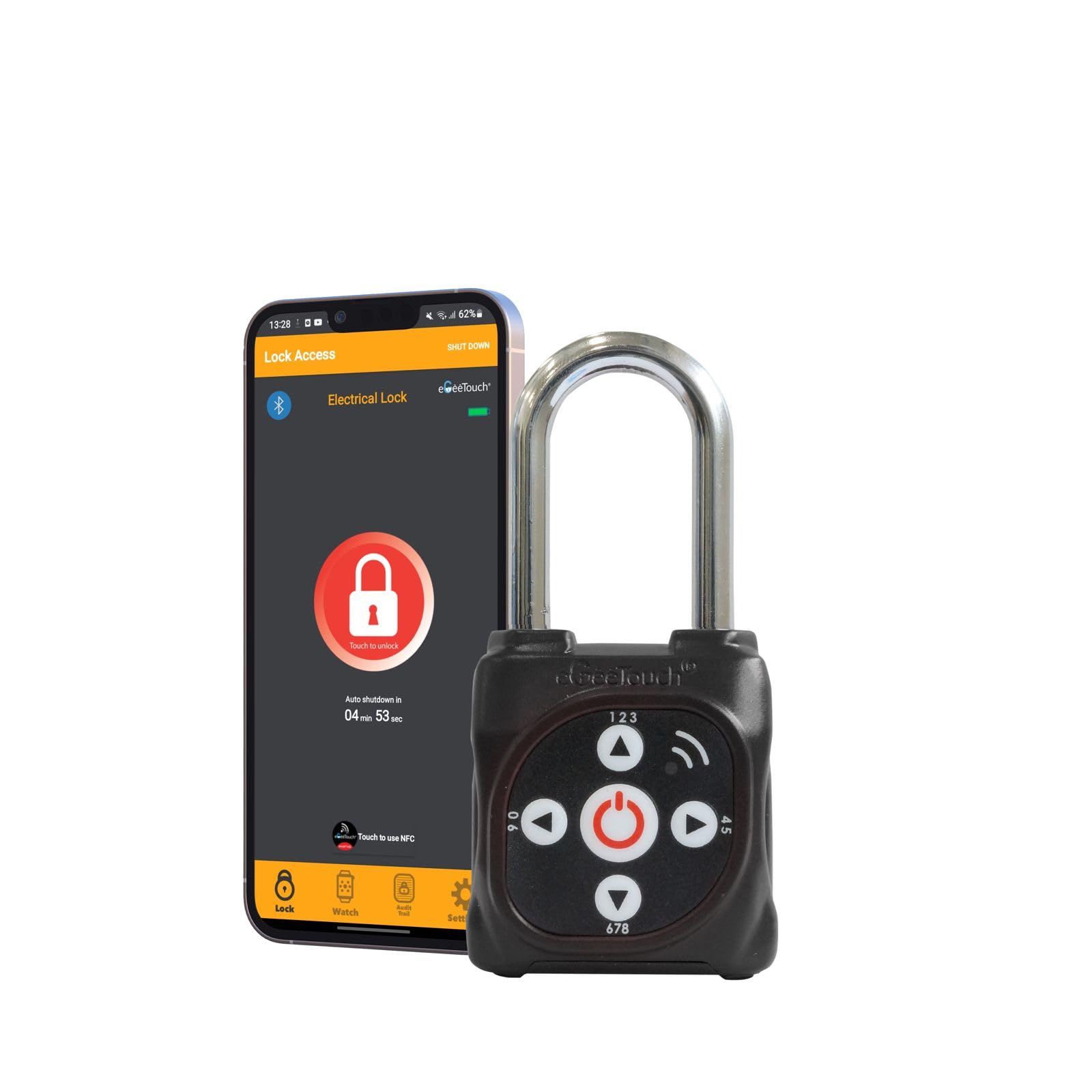 Cadenas Smart Lockout avec NFC et code directionnel (noir)