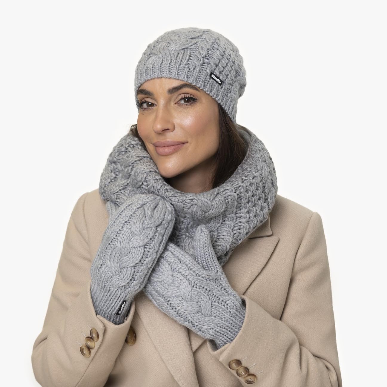 Eisbär Tonella Loopschal Strickschal Schal Winterschal Damenschal Rundschal Damen/Herren - Made in Austria mit Futter, Futter Winter Herbst-Winter