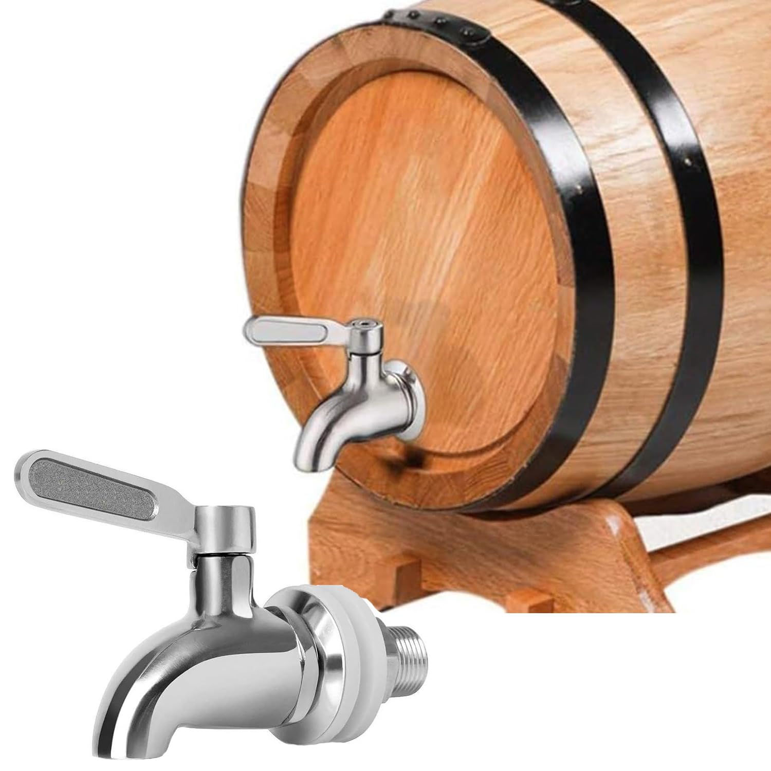 1 Pezzi Rubinetto Dispenser, Rubinetto Dispenser di Bevande di Ricambio, Acciaio Inossidabile 304, per Vino, Birra, Succhi di Frutta