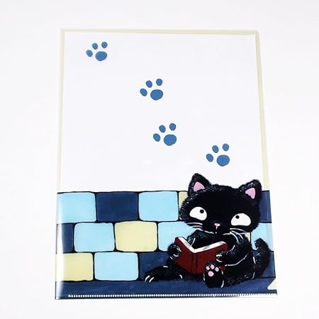 Amazon Co Jp やまねこさんイラスト クリアファイル 猫グッズ 猫雑貨 読書 文房具 オフィス用品