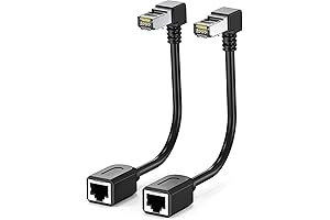 2Pack Cat6 Extension Cable 90 Degree Right Angle Upward Adapters