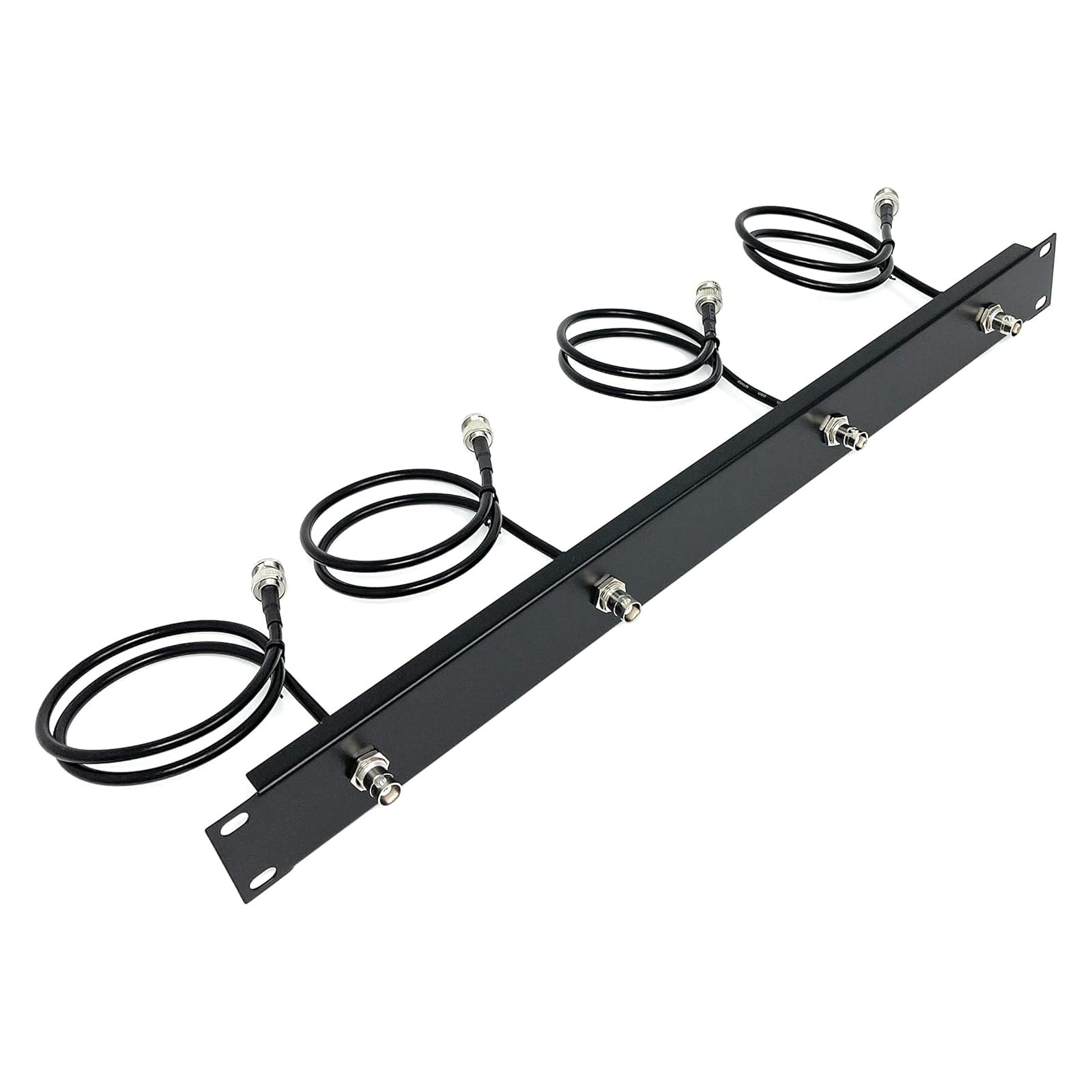 Kit de montage d'antenne de 48,3 cm pour récepteur de microphone sans fil - Panneau avant 1U 4 ports avec 4 câbles BNC 40