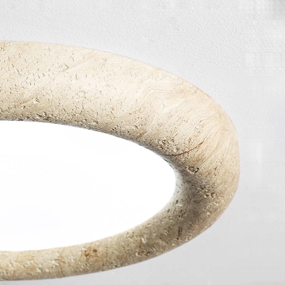 Okrągła Lampy Sufitowa LED Z Połowy Wieku Do Montażu Podtynkowego, Marmurowa Lampy Sufitowa Z Kamienia Naturalnego Do Sypialni, Salonu, Łazienki, Wiejskiego Domu(30 cm/11.81 inches)
