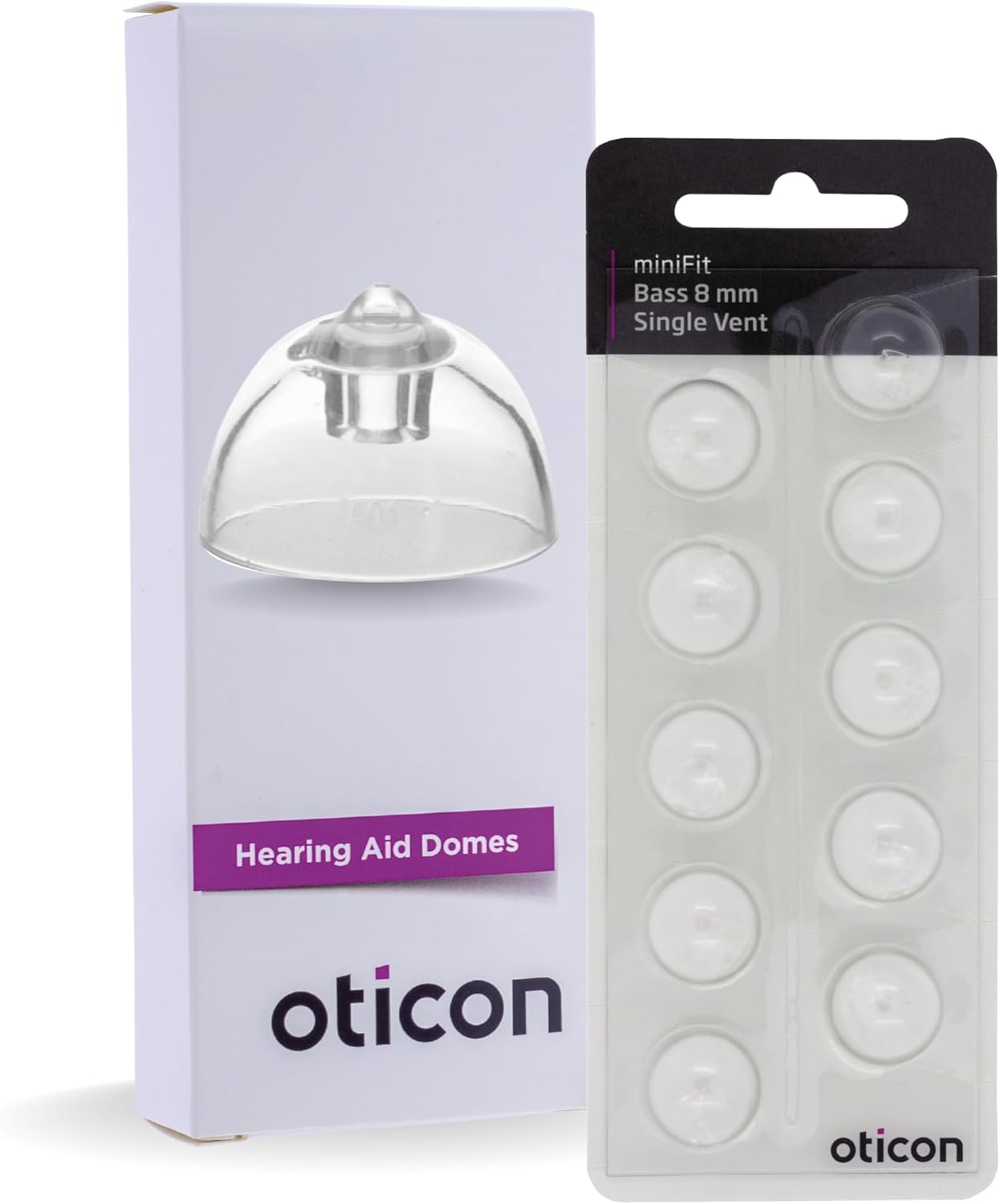 Genuine Oticon Hearing Aid Domes MiniFit Single Vent Bass