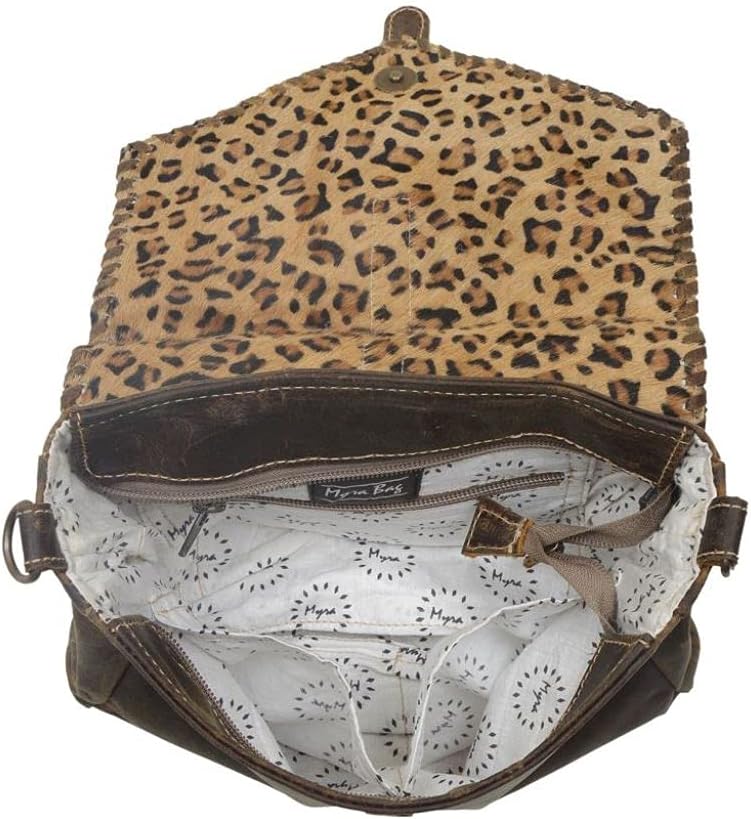 Myra Bag Swish Leather & Cowhide Bag Upcycled Cowhide & Leather S-2841 - Image 7