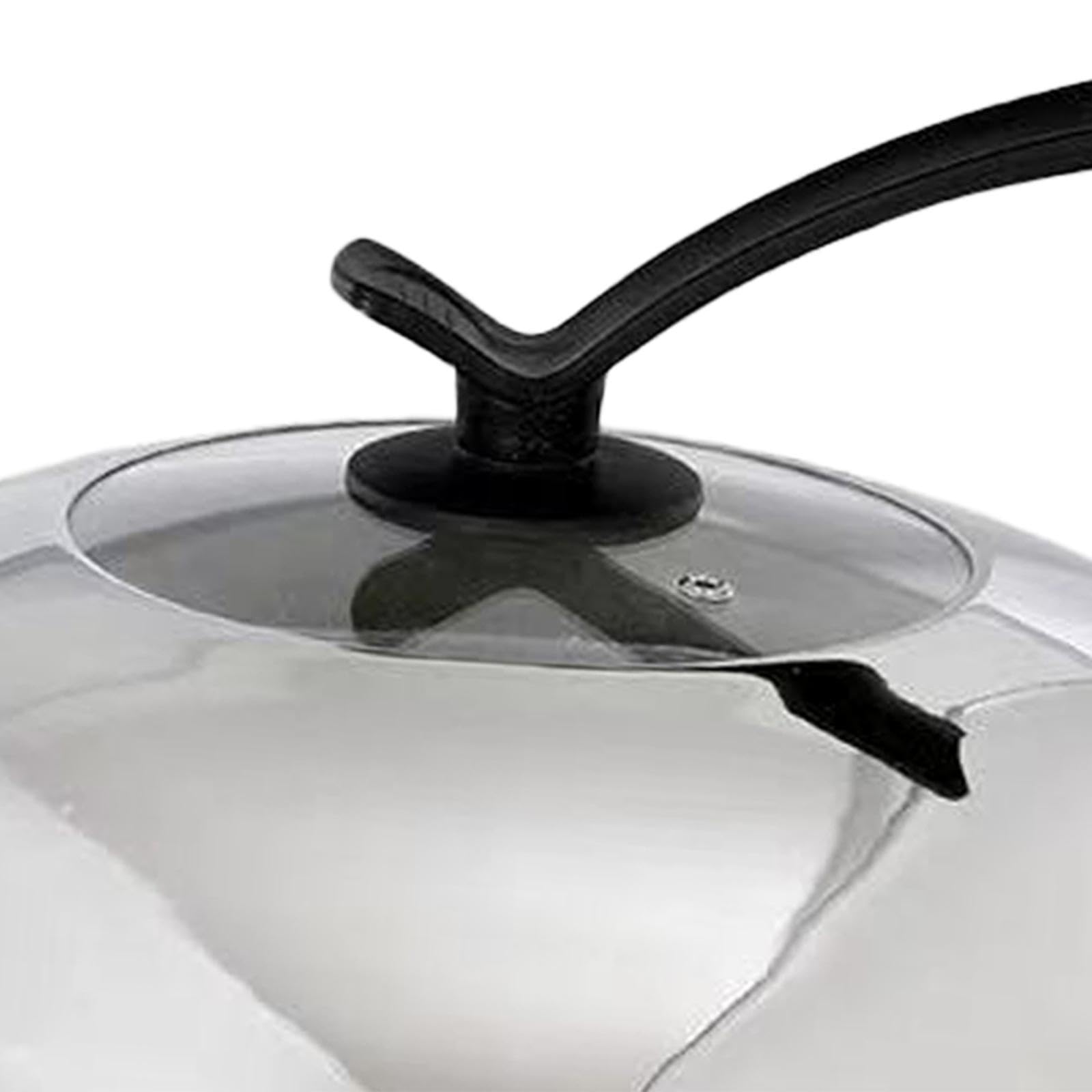 Qectial Tapa Redonda para Sartén de 36 Cm, Ideal para Sartenes de 34-35,5 Cm de Diámetro. Incluye Asa de Apoyo, Mango Estable