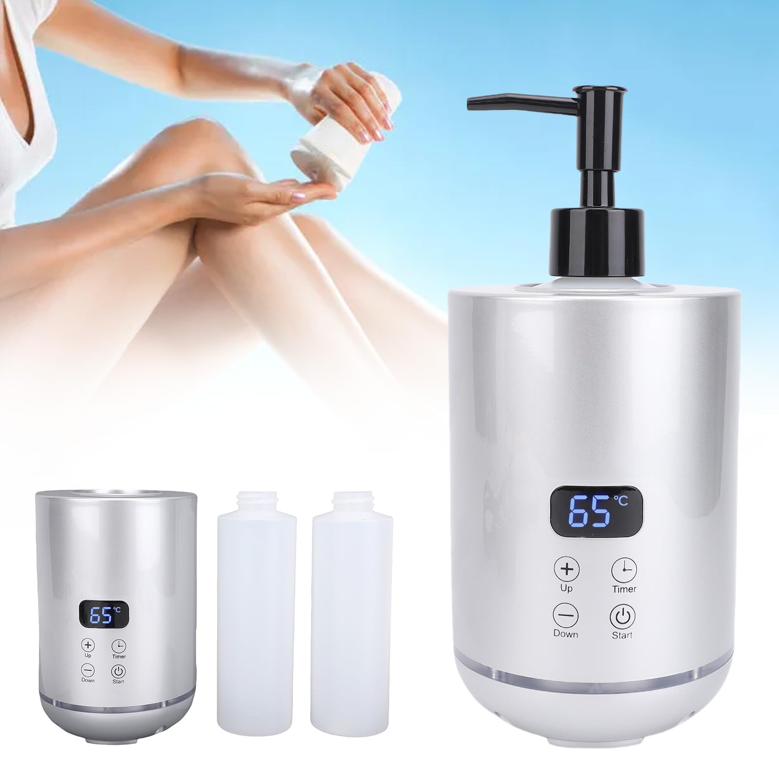 Generic Scaldaolio per Massaggi, Temperatura Regolabile con Luci D'atmosfera per Un'esperienza Spa Rilassante, 250 Ml, Perfetto per Lozioni e Creme per il Corpo (Spina europea)