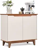 Aparador De Cozinha Balcão Sala Jantar Buffet Flow 2 Portas Organizador (OFF WHITE/FREIJÓ)