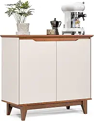 Aparador De Cozinha Balcão Sala Jantar Buffet Flow 2 Portas Organizador (OFF WHITE/FREIJÓ)