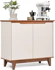 Aparador De Cozinha Balcão Sala Jantar Buffet Flow 2 Portas Organizador (OFF WHITE/FREIJÓ)