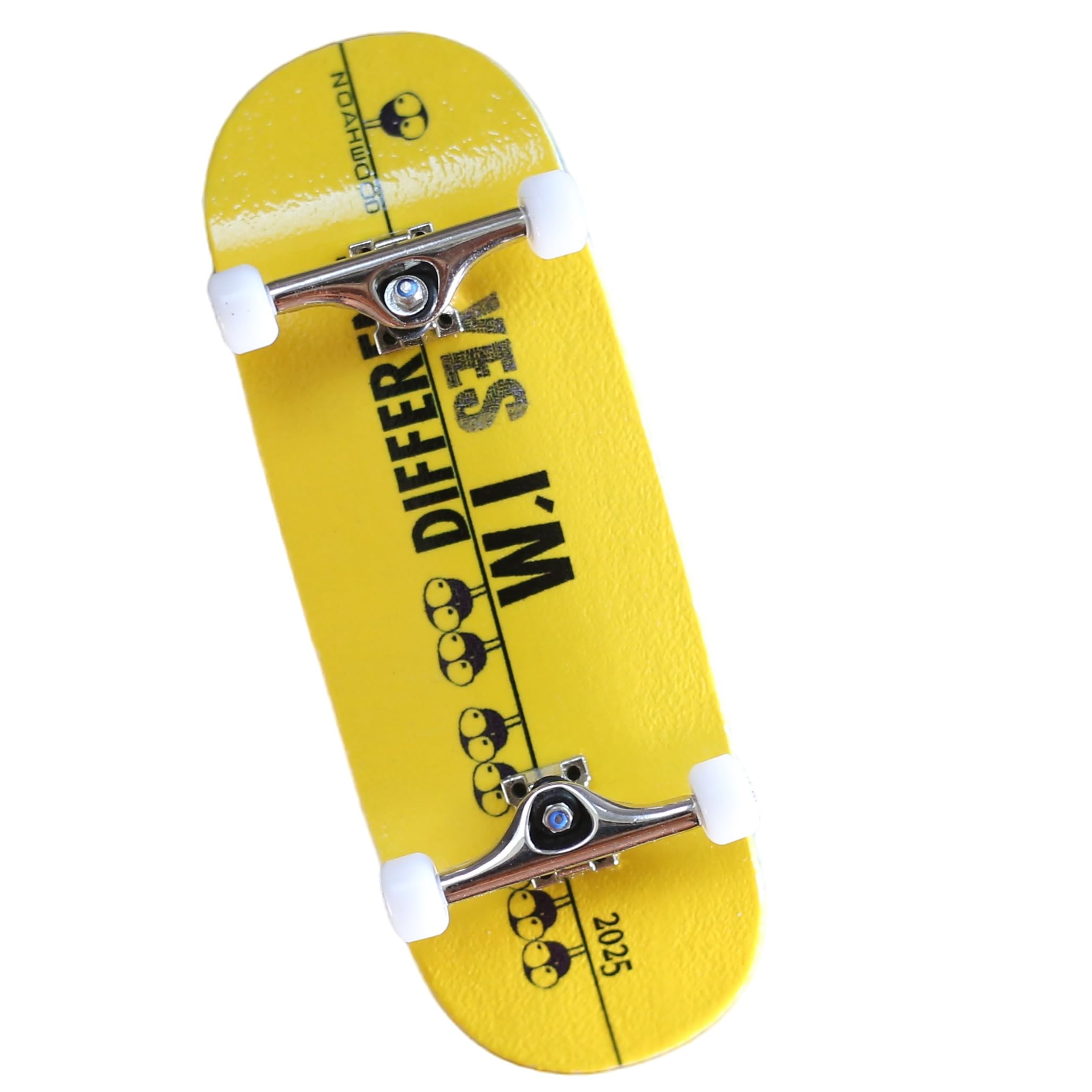 NOAHWOOD 2025 15s PRO Fingerboard Complete (5-Layer Colour Maple Wooden Pro Concave 35 x 98mm Handmade Deck + 34mm Prince 3G Silver Truck + Crown White Wheels iii) Yes I am Different