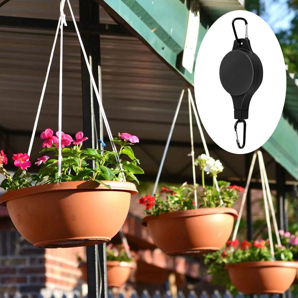 Garden Plant Hanger Up To 25kg Retractable Pull-Down Hook For Hanging Plants  - Adjustable Pulley System For Balconies & Gardens Balcony Garden Basket  Hook