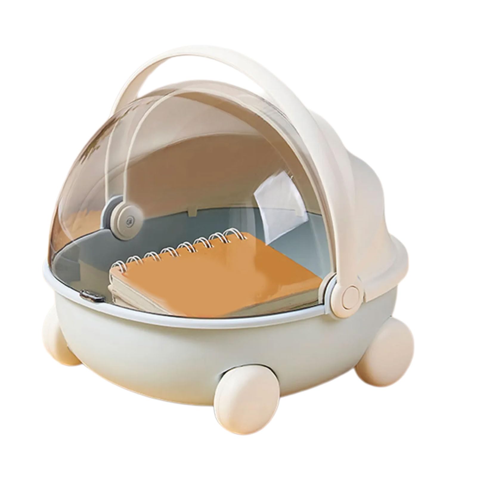Piceioep Sturdy Cradle Shape Box Featuring Flipping Cover for Organizing Toy Stationery and on Desktop Front Cradle Desktop Organizers