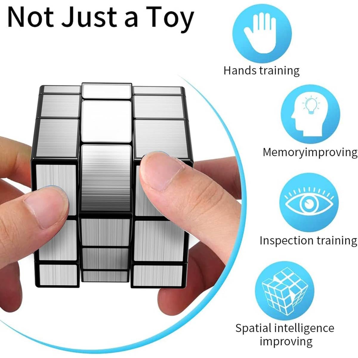 Logica Giochi - Cubo Magico 3x3 Cubo Specchio - Puzzle logico - Cubo modificato - Speedcubing - Versione argento - Giochi intelligenza