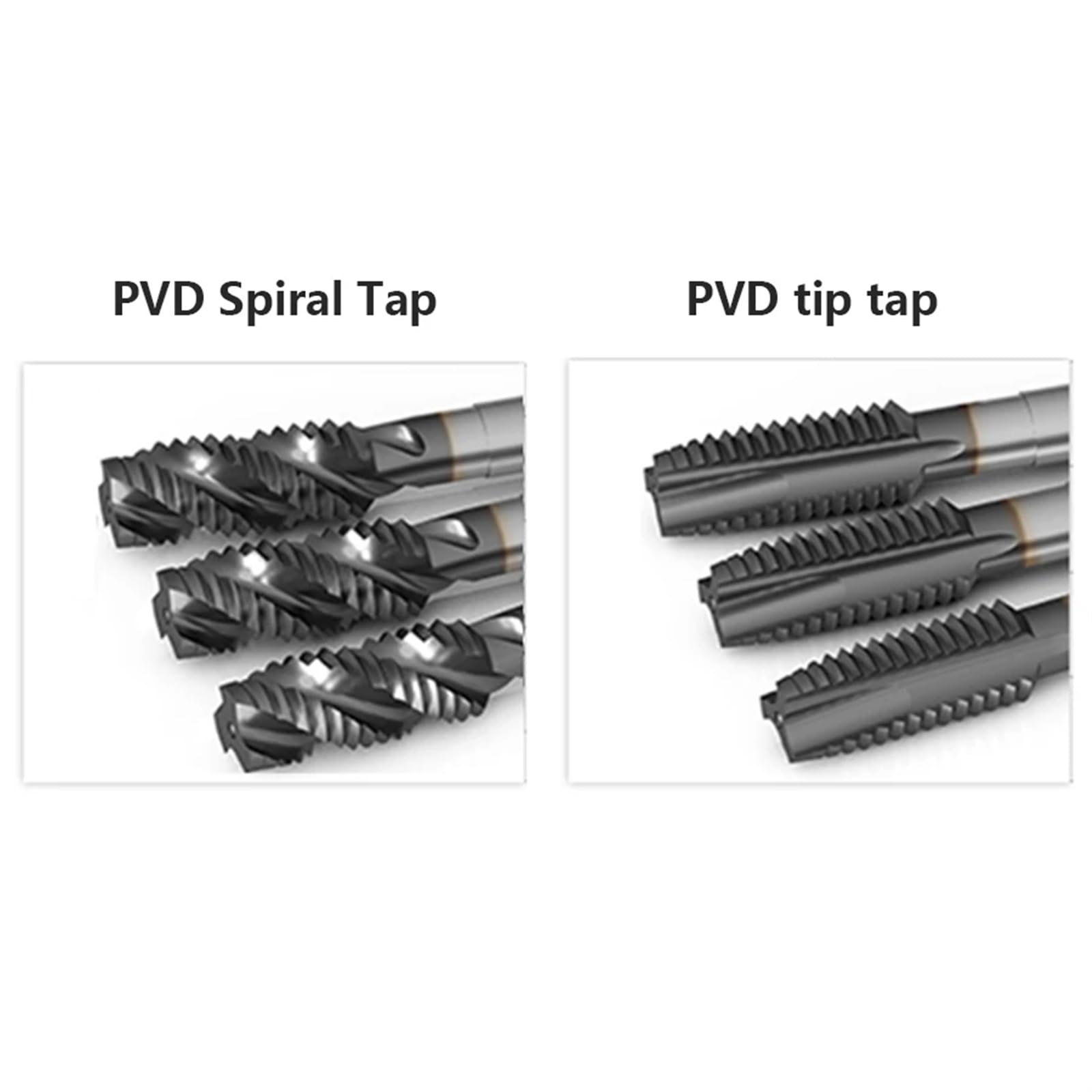 Macho de roscar en espiral de acero de alta velocidad con contenido de cobalto M35, con punta de roscar en espiral, con revestimiento de PVD, de acero inoxidable, M2-M12, herramientas CNC, 1 unidad(PV