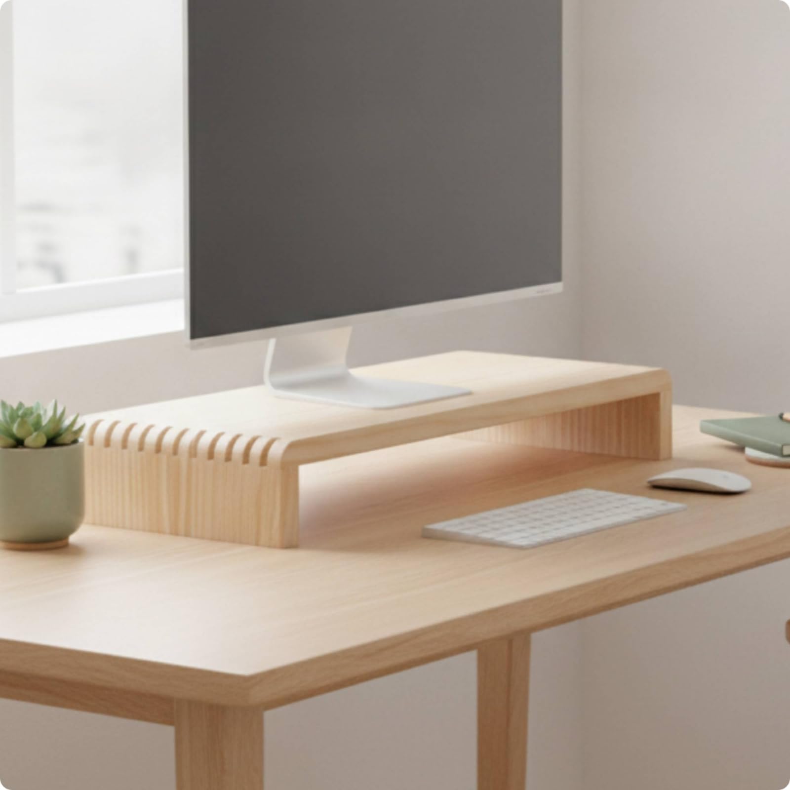 Soporte Pantalla Multifuncional dor Resistente para Oficina en Casa , Marrón , 50CM
