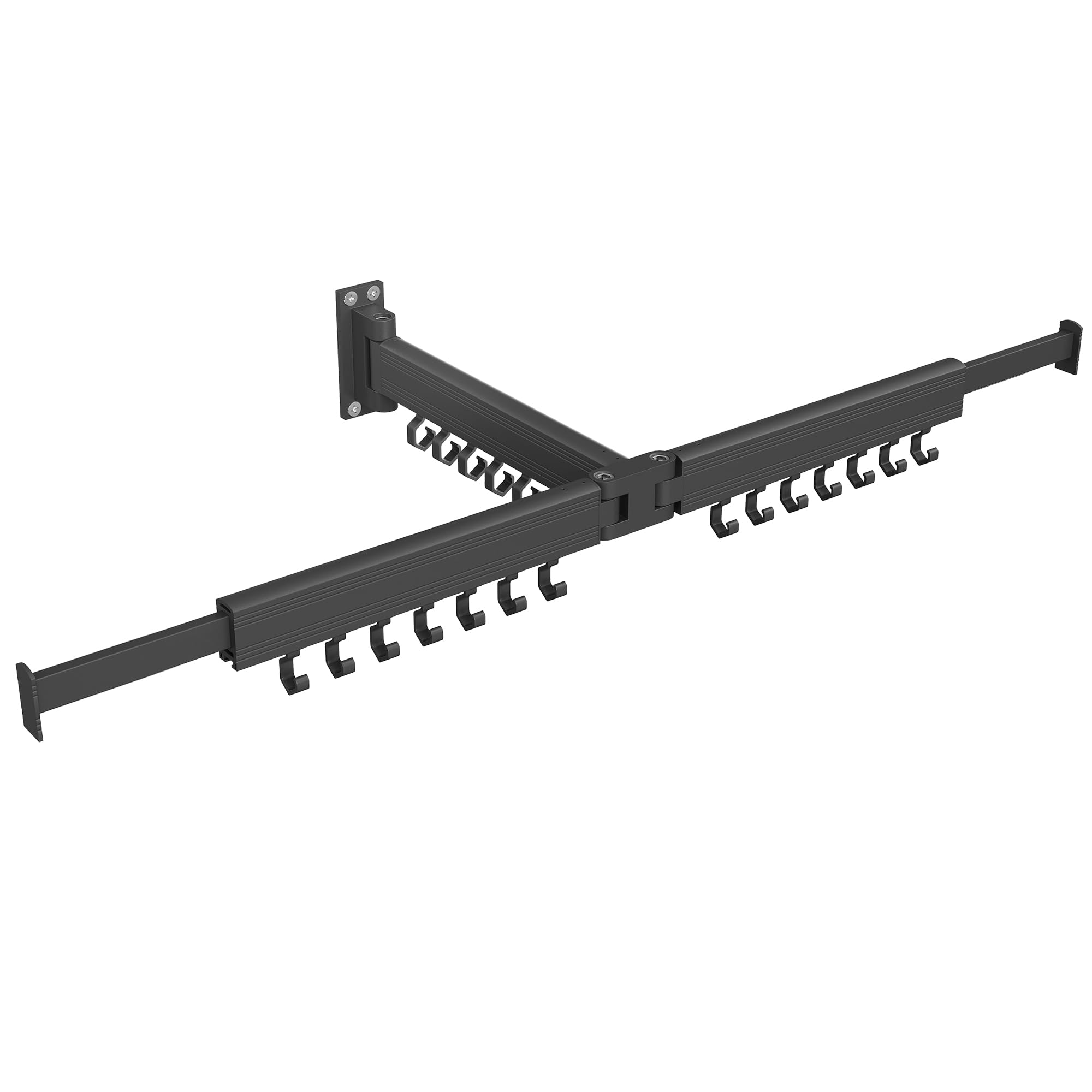 SONGMICS Wall-Mounted Extendable Drying Rack with 21 Hooks