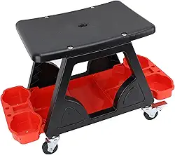 Cryfokt Banco Mecânico Com Rodas, Assento Mecânico Conveniente para Reparo de Folhas Automotivas