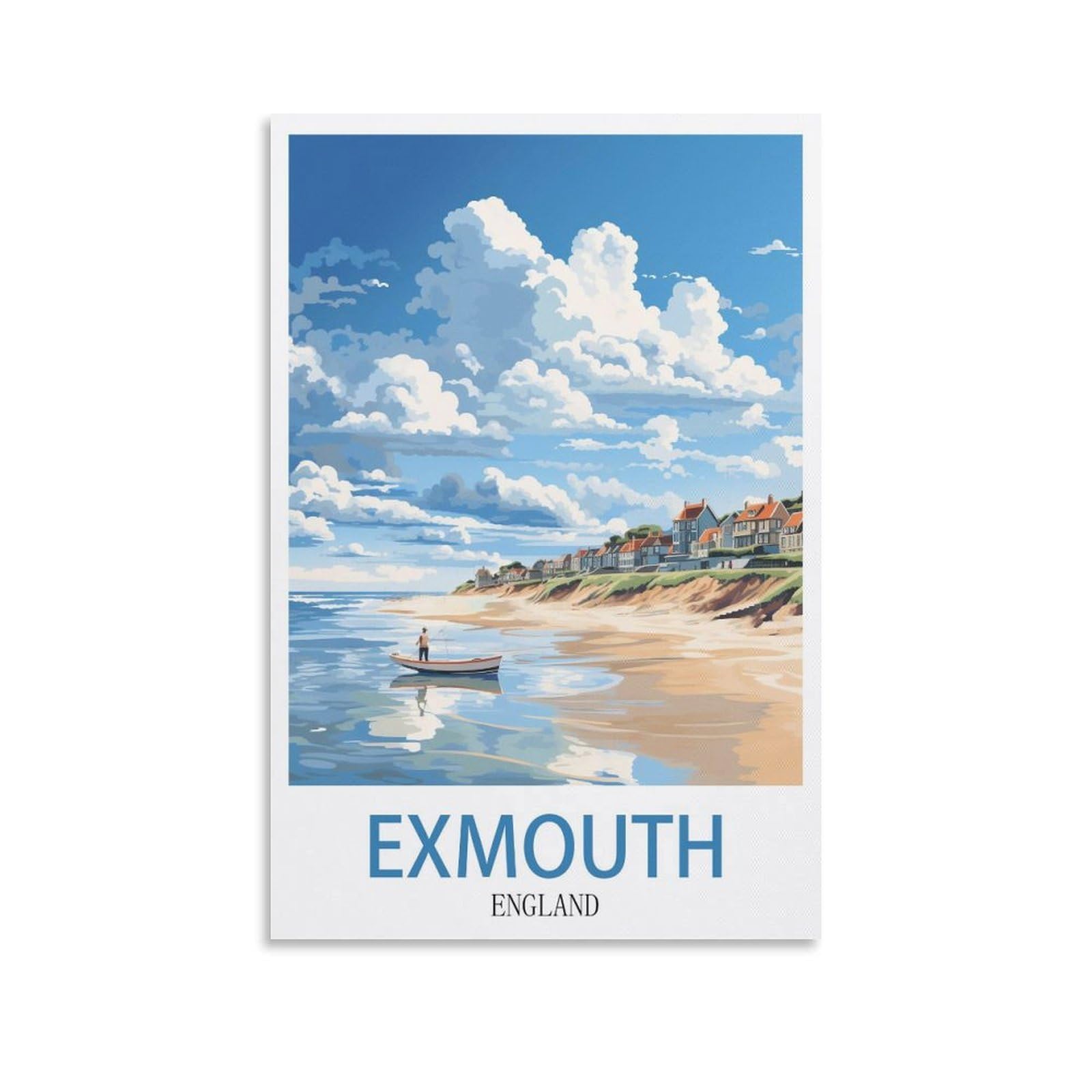 EZMLFA 5D Diamond Art Kits for Beginner,Exmouth England,Diamond Art House DIY Diamond Art Kits for Home Wall Decor 40x50cm