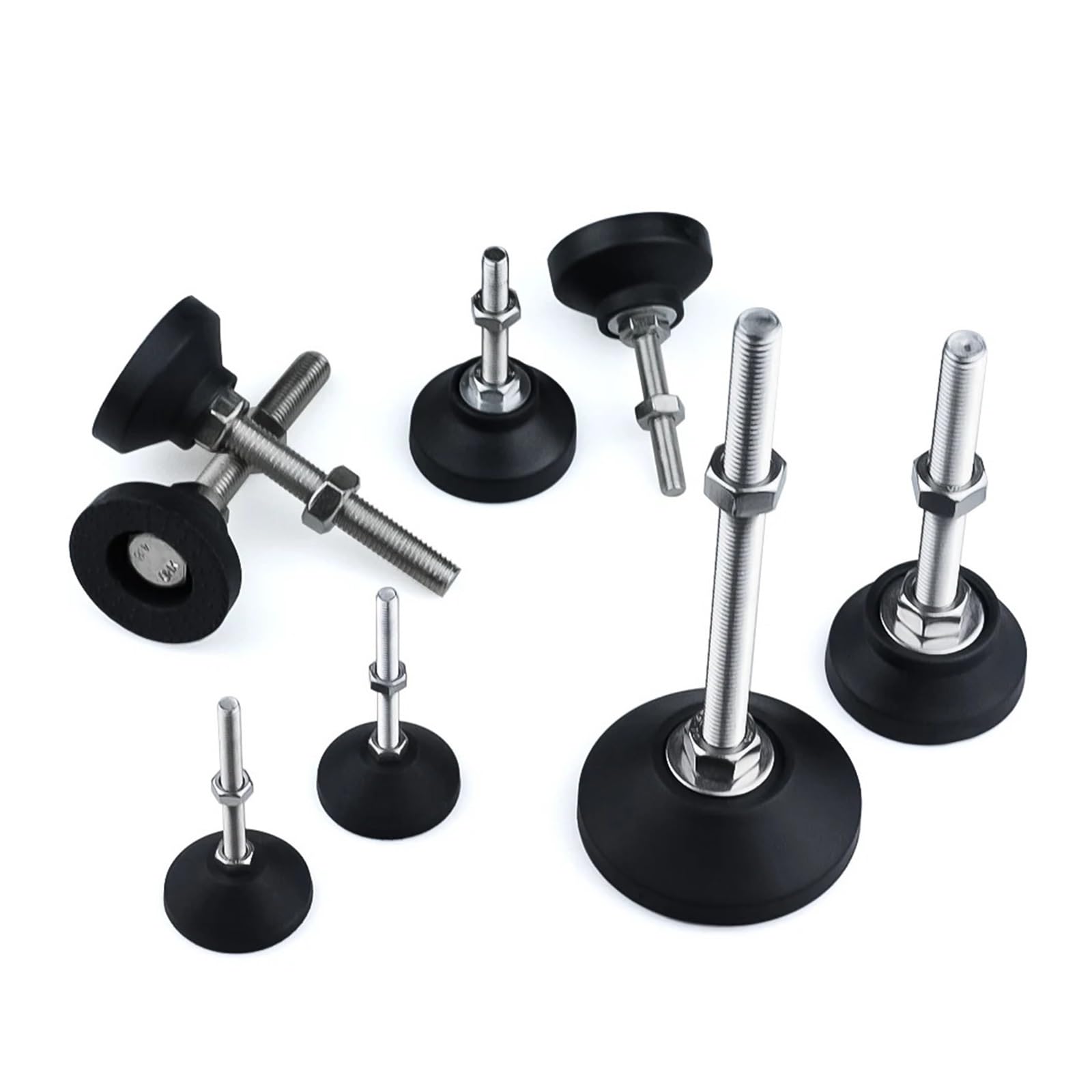 Pies de nivelación, 5 uds., patas de torno ajustables, diámetro de 50mm, niveladores de muebles tipo rosca | D50xM12x80mm