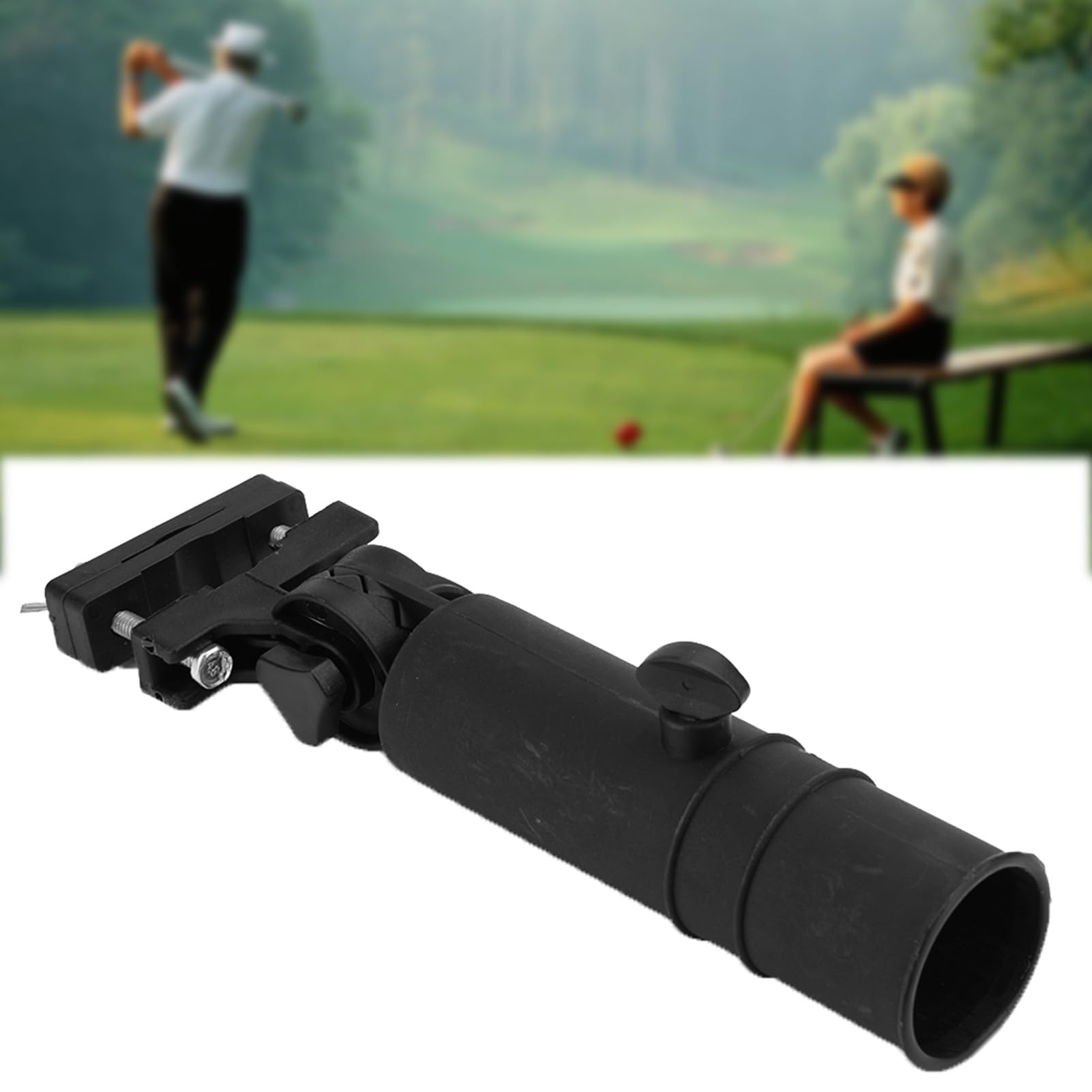 Soporte para Paraguas de Golf, Ajustable, Negro, Resistente, Fácil de Instalar, Portátil para Carrito de Golf, para Viajes y Deportes al Aire