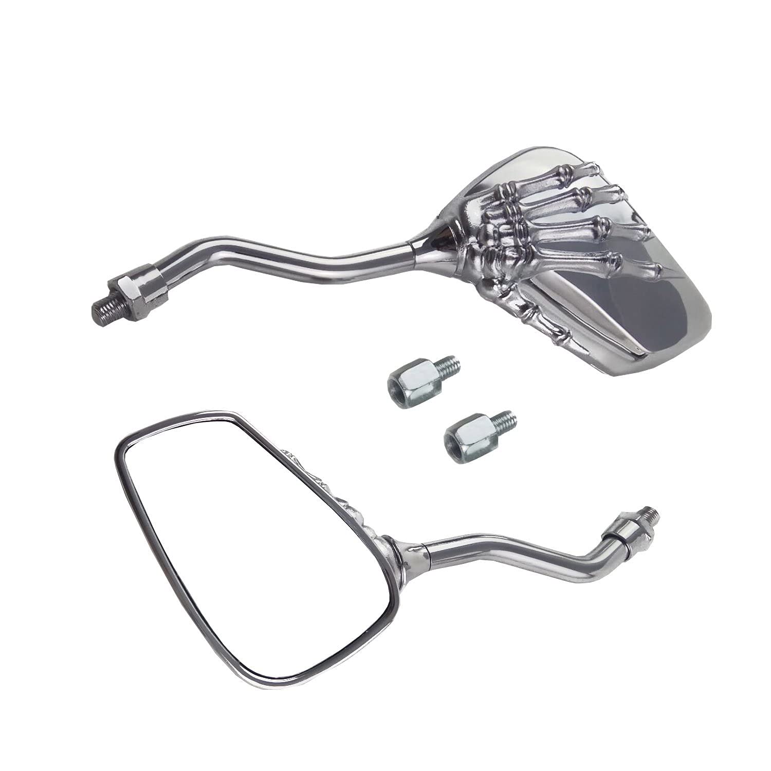 Espejos de esqueleto para moto custom chopper cromados de 8mm y 10mm 6
