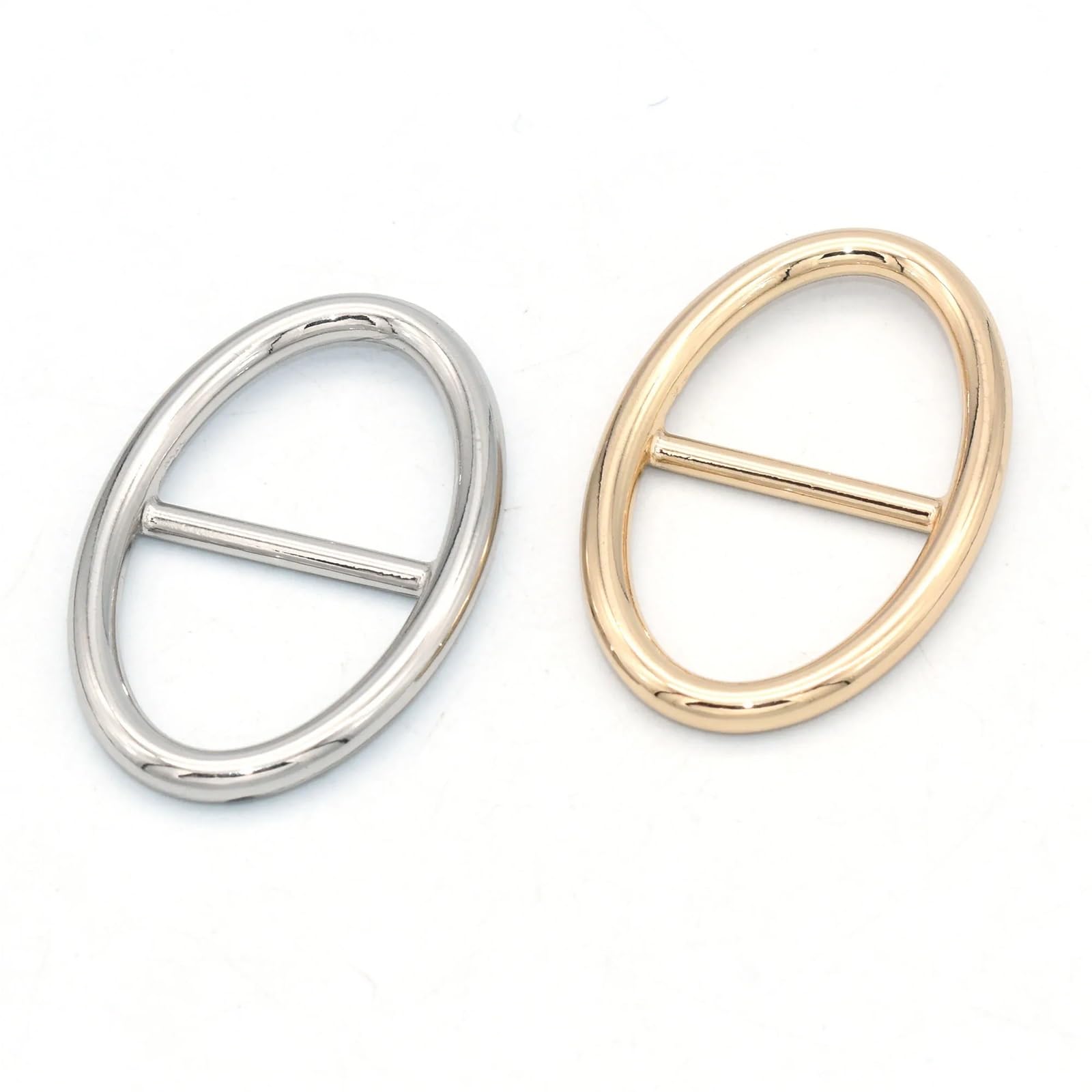 60 hebillas deslizantes ovaladas de 22 mm, hebilla de cinturón ovalada, accesorios de metal ajustables
