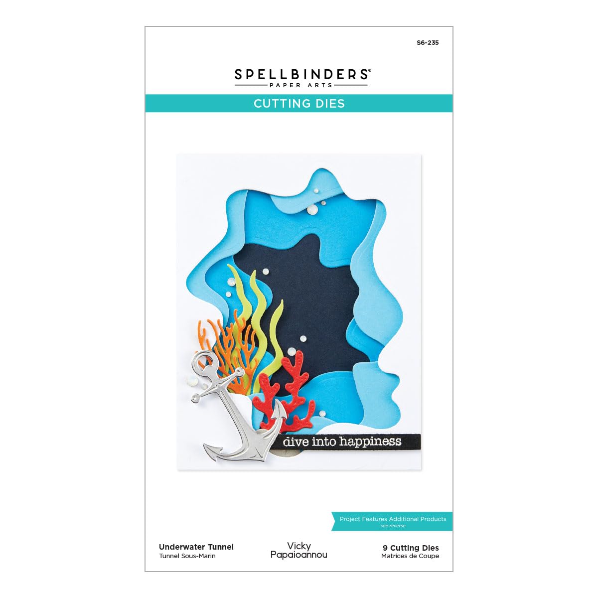Spellbinders Metal S6-235 Underwater Tunnel Etched Dies From The Tunnel Scapes Collection By Vicky Papaioannou