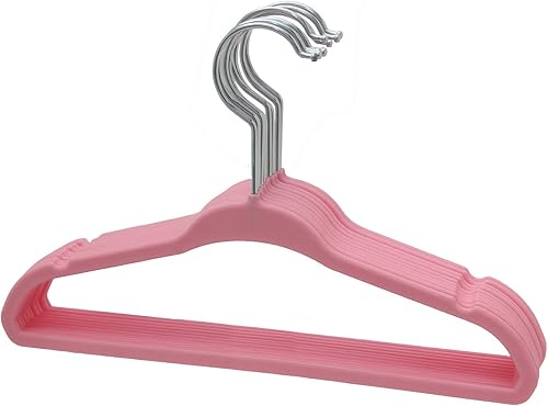 BriaUSA - Perchas para ropa de bebé, color rosa con ganchos de acero ultra delgados, resistentes para ahorrar espacio extra Juego de 10