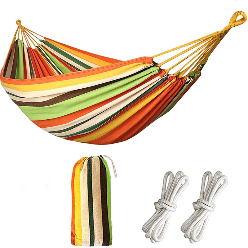 Virsus Amaca da giardino a righe colorate 8622, misura 200x80 cm, portata fino 200 Kg, borsa per il trasporto, tela letto grande oscillante per relax all'aperto, campeggio, giardino, spiaggia