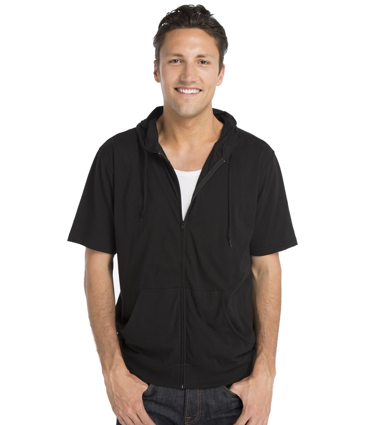 Short Sleeve Zip Hoodie Tee