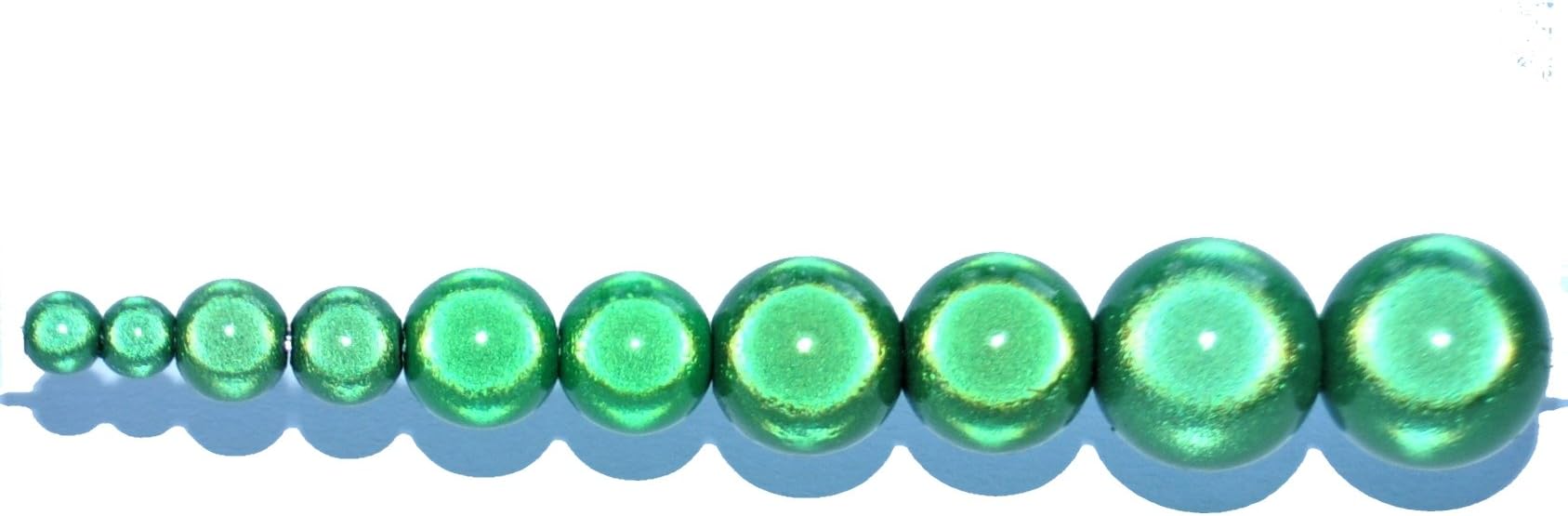 40 pcs 3D Illusion Miracle Beads, Round, 8 mm (Green)