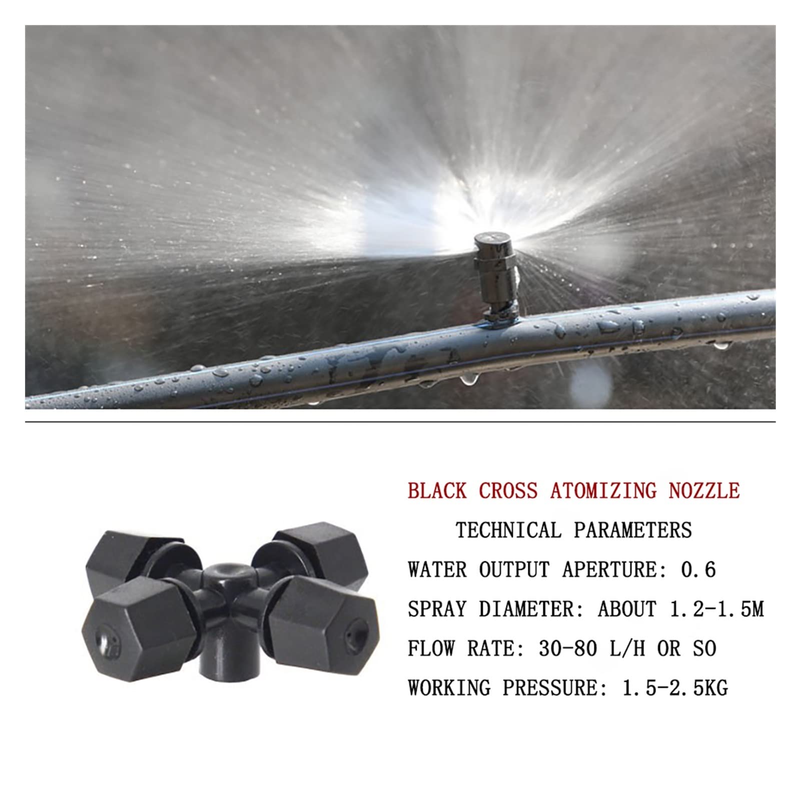 Serra micro irrigazione a goccia 20 pezzi di angolato a 4 vie a 4 vie Ugello di gocciolamento regolabile con 4/7mm Atomizzazione a tre vie Atomizzazione Dripper Dripper Gocciolamento Irrigazione IT216