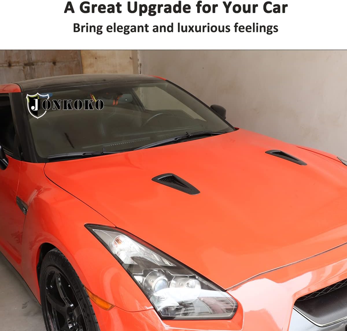 Car Decorative Air Flow Intake Scoop Turbo Bonnet Vent Cover Hood for Nissan GTR R35 2008-2016 Engine Cover Air Flow Intake Decoration (100% Real Carbon Fiber)