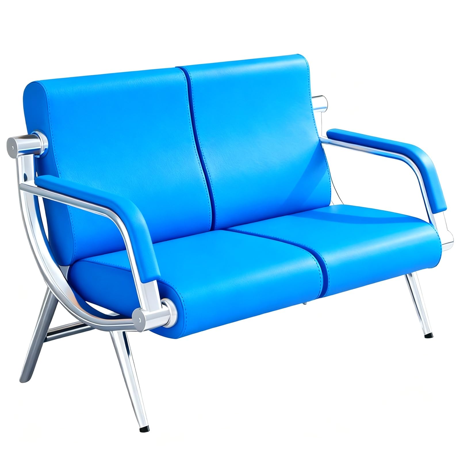 WDSOPK Waiting Room Chairs,Comfortable 2-Seater Waiting Room Chairs, Reception Bench with 880lbs Capacity, Perfect for Office Lobbies,and Airport Lounges(Blue)