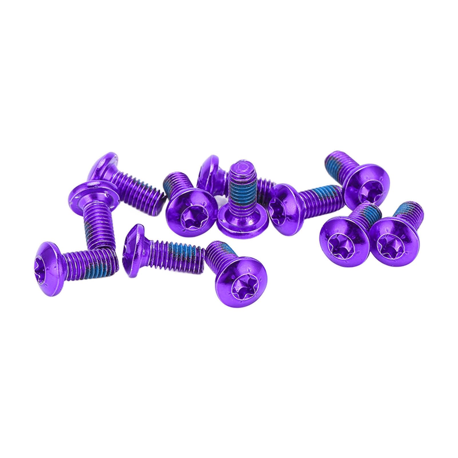 12 Sztuk M5 Tarcze Hamulcowe śruby śruby śruby Tarczy Hamulca Rowerowego (PURPLE)