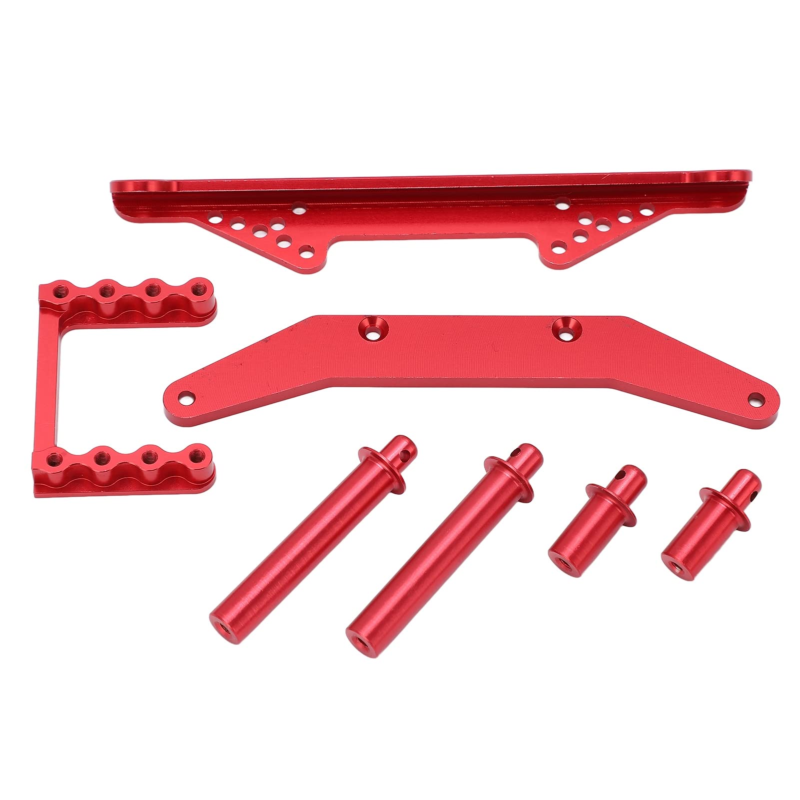 Soportes de carrocería delanteros y traseros de aleación de aluminio con postes de carrocería para coche Traxxas Slash 2WD 1/10 RC (Red)