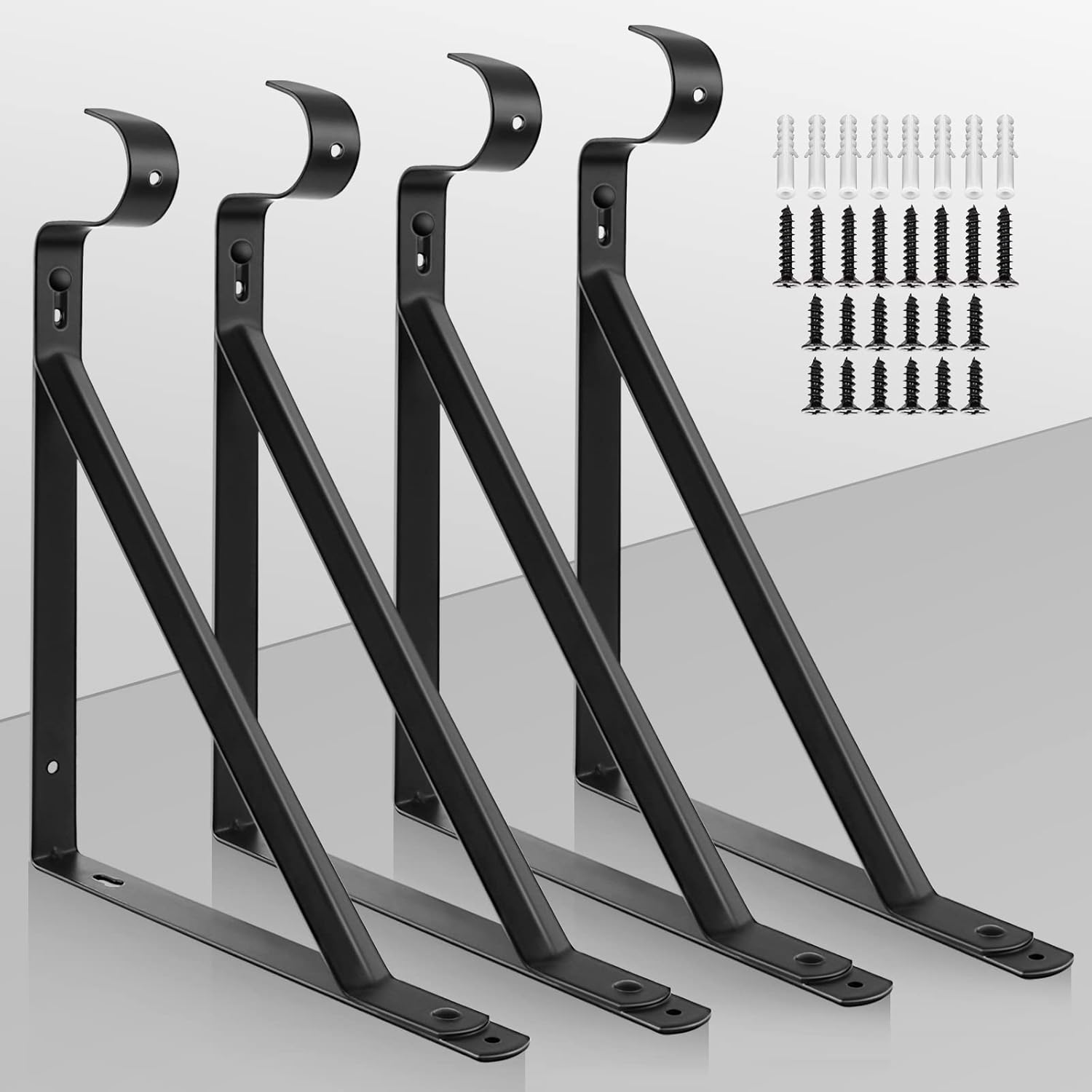 Closet Shelf & Rod Bracket, 4 Pack Heavy Duty Closet Rod