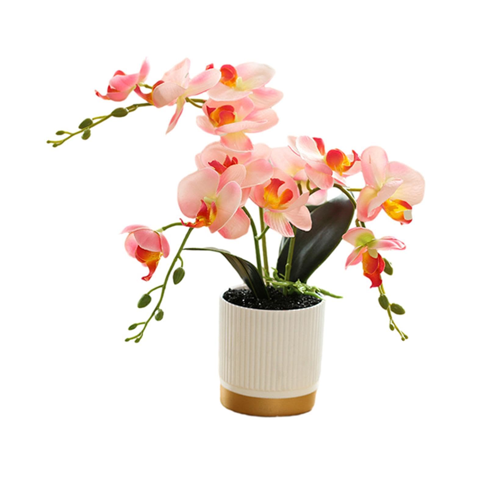 Plantes artificielles en pot rose, faux bonsaïs déco pour chambre à coucher