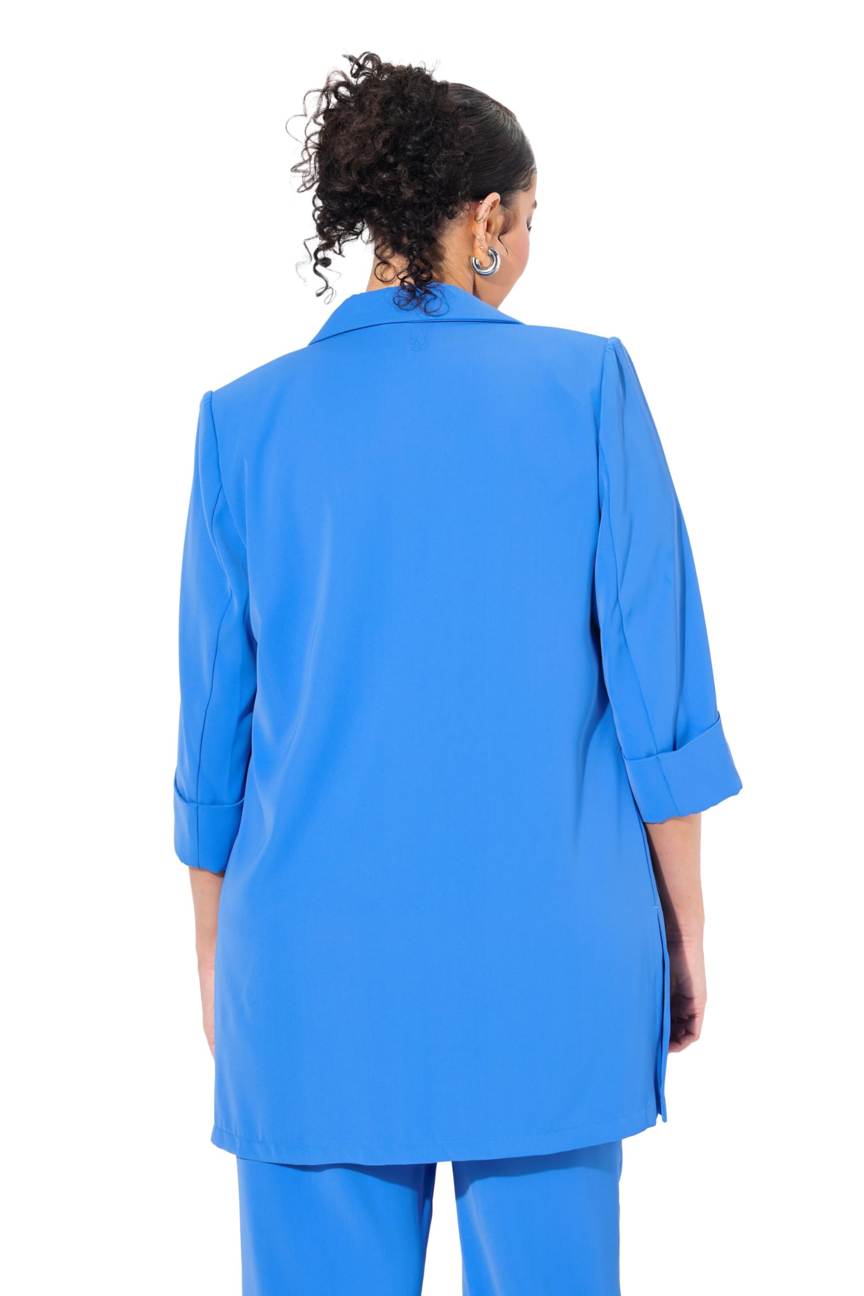 Ulla Popken Blazer con Revers, abbottonatura e Maniche a 3/4 836165