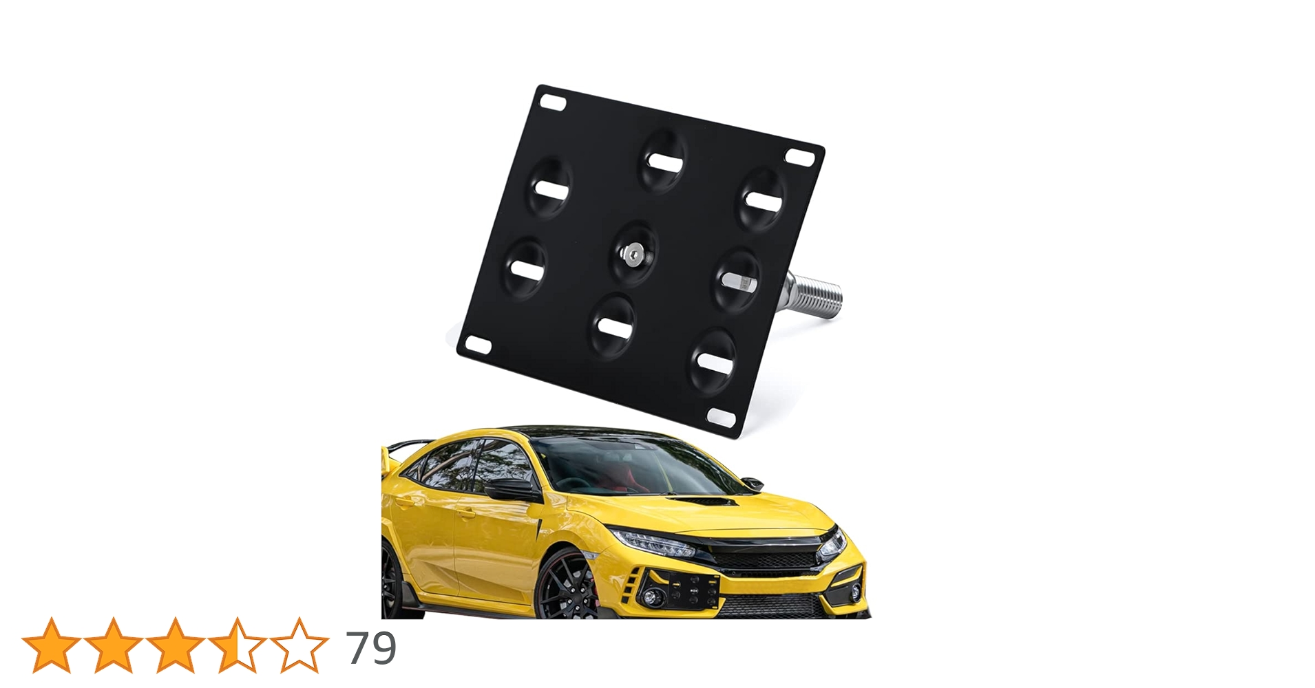 PTNHZ Aluminum Front Bumper Tow Hook License Plate Holder