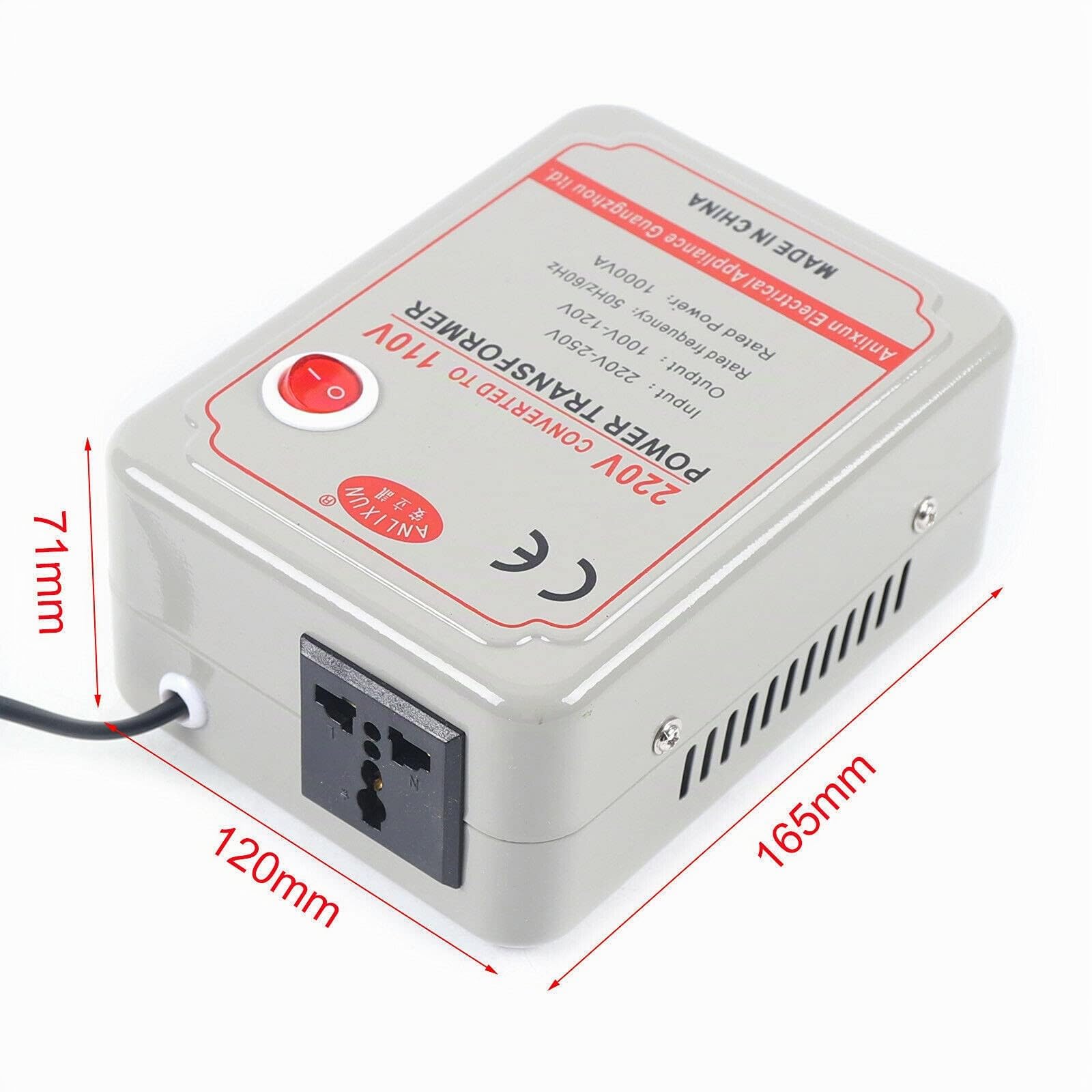 Transformador para aparatos eléctricos (220-250 V a 100-120 V, 1000 W)