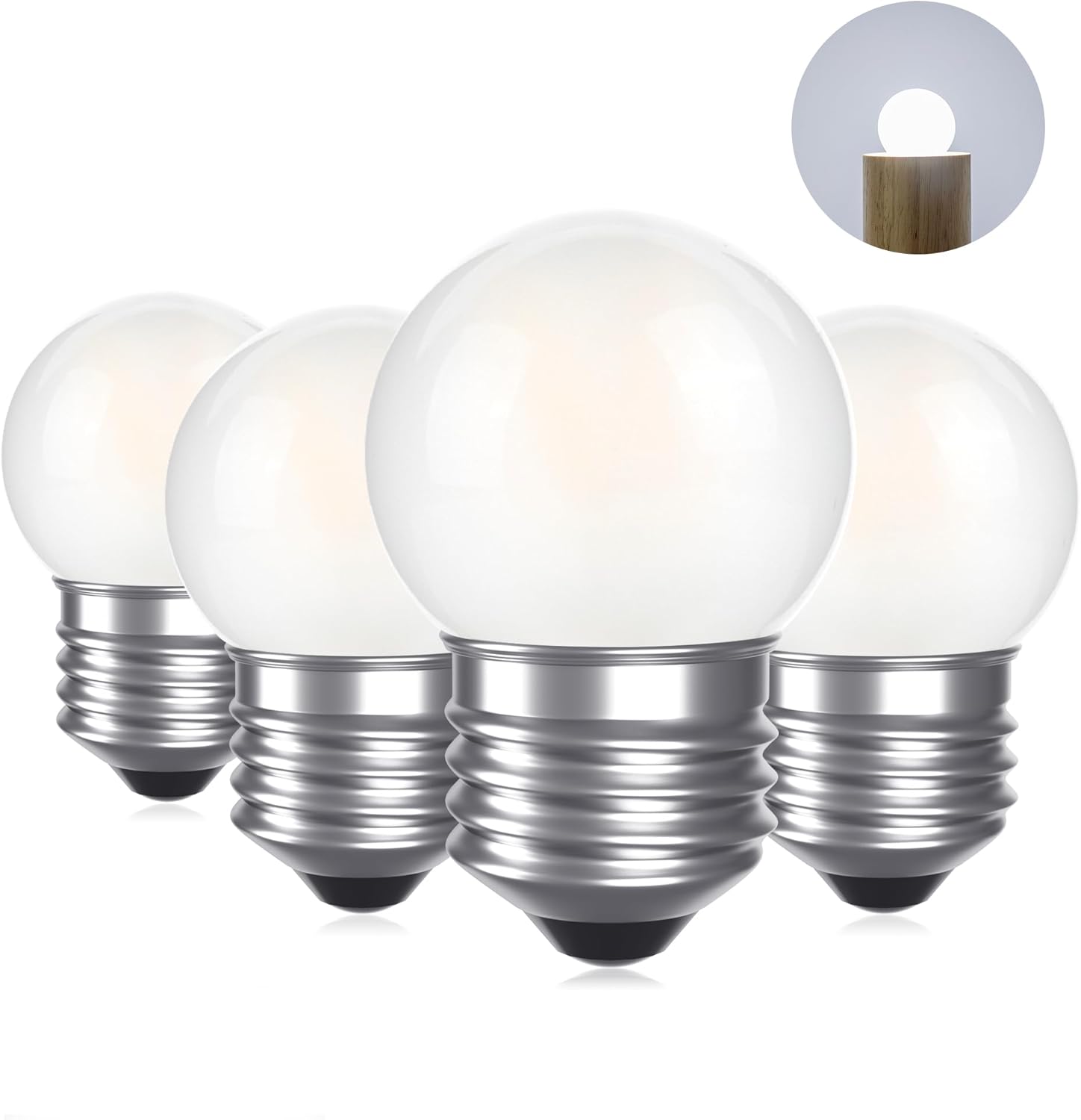 G40 1.5W Low Wattage Led Bulb Equivalent 15 Watt Light Bulbs Standard E26 Base CRI90+ Non-Dimmable for Home Lighting Decorative 150-Lumen 15-Pack (Frosted, 1.5W=15W Soft Warm White 2700K)