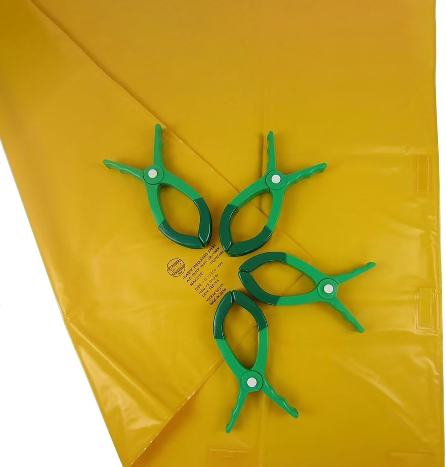 Manta aislante de resina amarilla de 80x100cm, protección de 10kv con 4 clips
