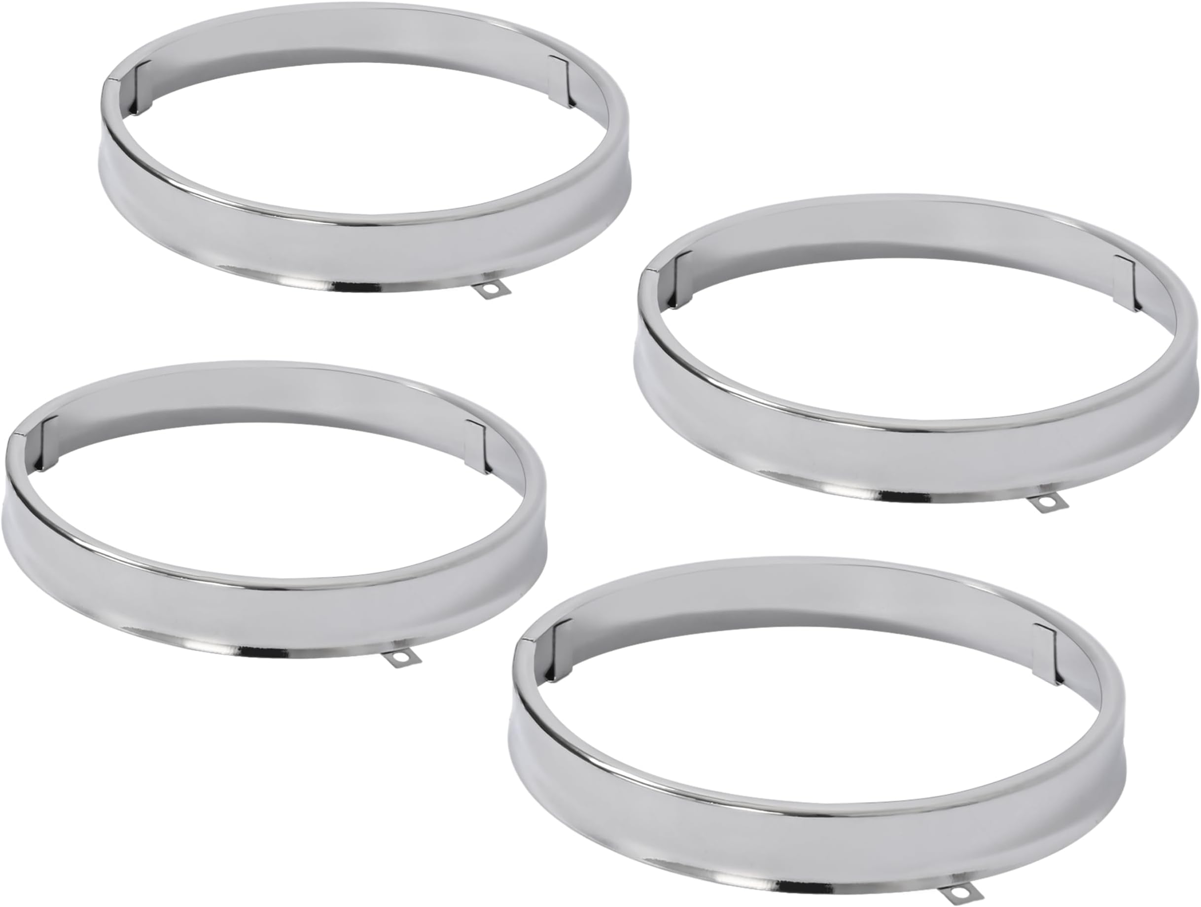 ALMULOO Front Headlight Bezel Door Ring Compatible with 1958-1972 Chevy Chevrolet Impala Chevelle El Camino 1966-1970 Pontiac GTO LeMans Tempest Steel Front Lamp Headlamp Trim Chrome Silvery 4 PCS
