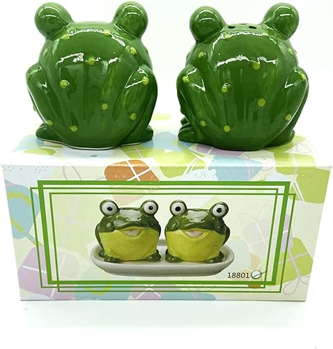 Miniatura 2 de Novedoso juego de salero y pimentero de animales de cerámica (rana)